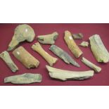 Collection of Mammoth bones from the Shaw Collection found in the Woodhall Gravels, Lincolnshire (
