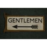 Vintage enamel metal British Rail Gentleman Toilet sign