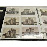 Folder containing approximately three hundred postcards of castles such as Cardiff, Crew,