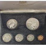 Franklin Mint 1974 coinage of the British Virgin Islands proof set in original case with cert.