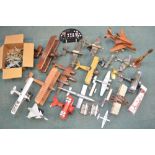 Collection of pre build mostly wood and tin plate models, some plastic, including Bravo Delta Spirit