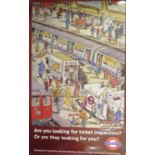 Original London Underground laminated poster, with adhesive backing, 101.5cm x 64cm