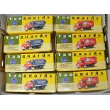 Eight 1:64 boxed Vanguards diecast model Ford Thames Trader trucks, as new