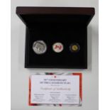 Royal Canadian Mint three coin set '50th Anniversary of the Canadian Flag' comprising Brilliant