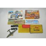 Collection of model kits, Diecast, Airfix 1914 Dennis fire engine unbuilt sprus factor sealer with