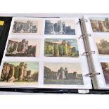 Folder containing approximately five hundred and fifty postcards of castles such as Hermitage,