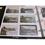 Folder containing approximately four hundred postcards of castles such as Rowton, Roxburgh, Rye,