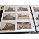 Folder containing approximately two hundred and fifty postcards of Edinburgh Castle