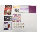 Selection of UK coin sets, commemorative coins and other to include ER II Golden Jubilee £5, 2007 HM
