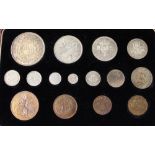 GR VI 1937 specimen coin set in original case, comprising 15 coins from Crown to Farthing, including