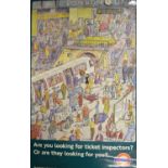 Original London Underground laminated poster, with adhesive backing, 101.5cm x 64cm