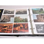 Folder containing approximately four hundred postcards of castles such as Carlingford, Carn Breay,