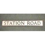 Pressed steel Station Road road sign