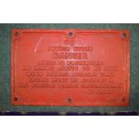 Vintage cast iron British Rail Petrol Store Danger sign, blue steel plate No Smoking Allowed sign (