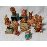 Fifteen Pendelfin figures including Poppet, Duffy, Peeps, Dobbin, etc