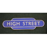 Scotrail pale blue sign "High-street" 92cm 26cm