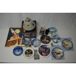 Collection of commemorative plates, a NASA Apollo 11 Port Merion mug in excellent condition, NASA