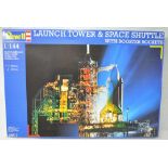 Un-started Revell 1/144 Space Shuttle launch tower and Shuttle stack. All bags present factory