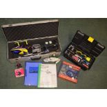 As new Align TRex 450 electric radio controlled helicopter with metal flight case, with accesories