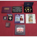 Selection of UK coin sets and some loose coinage, to include Scottish 2014 Ryal proposal set, UK