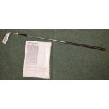 Golf club that was used to open Pickering Golf Links circa. 1901 inscribed G. H. Weighill