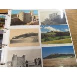 Album containing postcards of castles including LLaanstephan castle, Longtown Castle, Lympne and