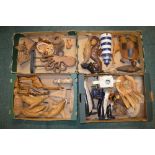 Four boxes of hand carved ornaments, mostly wooden, including a giraffe, dolphin, octopus etc., a
