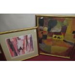 After Paul Klee (1879-1940) Two framed and mounted prints 'Two Dromedaries and a Donkey 1919',