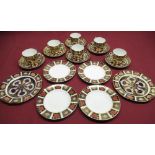 Selection of various Royal Crown Derby Imari pattern side plates, cups and saucers, (18)