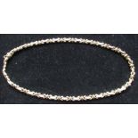 9ct three tone gold necklace with box clasp, stamped 9Kt, 22g