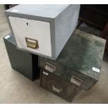 Four mid C20th metal desktop cabinets/index card holders, H37cm max (4)