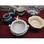 Selection of ceramics including Amhurst Japan pattern ironstone fruit bowl, Royal Doulton Images