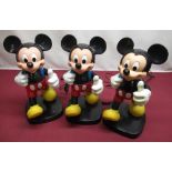 Three 1980's Tyco Walt Disney Mickey Mouse telephones (one lacking handset) H37cm