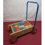 Vintage Triang Baby Walker with wooden blocks