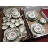 Copeland Spode Chinese Rose tea and dinner ware, comprising cups, saucers, tea plates, side
