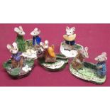 Selection of five Kitty MacBride mouse figurines (5)