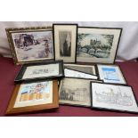 Collection of various prints including Sir William Russell Flint 'The Rope Makers of Aragon', John