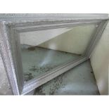 Large wall mirror with silvered floral design frame W148cm H88cm