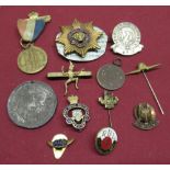 Selection of enamel badges and some medallions including a Fattorini Steel Peech & Tozer of