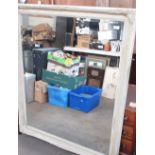 Extremely large bevelled edge mirror with painted finish to frame, W106cm H130cm