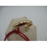 Hallmarked 9ct yellow gold wedding band with makers mark HS, Birmingham, 9.375, size O, 3.6g