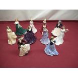 Selection of Royal Worcester porcelain figures from the Les Petites range to include Good Luck,