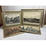 Early C19th engraving "South East view of York" W51cm H36cm, another early C19th engraving by