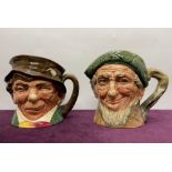 Royal Doulton musical character jugs 'Paddy' playing "An Irish Jig" and 'Auld Mac' playing "The