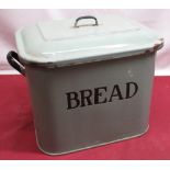 1950's green enamel bread bin, complete with lid W35cm D21cm H30cm