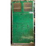 Hygena green painted kitchen cabinet W92cm D42cm H180cm