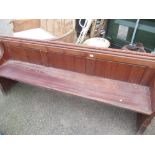 Victorian pitch pine pew with panel detail W205cm