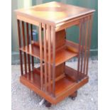 Mahogany revolving bookcase, H83cm