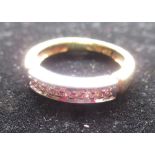 Hallmarked 18ct gold half eternity ring by AS, 18ct, size I 1/2, 3.4g