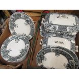 Late Victorian A. Bros "Primrose" pattern dinner service, Rd No. 59739, comprising large lidded